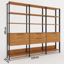 Ver imagem 4 de Closet 2 Portas 2 Gavetas 100% Mdf Aurora Marrom/Preto Fosco - Pnr Móveis