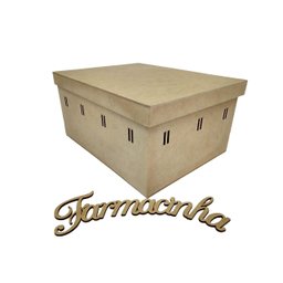 Kit Bebe Higiene Madeira MDF Cru Com Farmacinha Passa Fita 8 Peças - 2