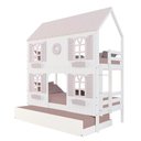 Ver imagem 2 de Treliche Casinha Bela com Coração 4 Janelas Venezianas - Madeira Maciça Branco/rosa Housin