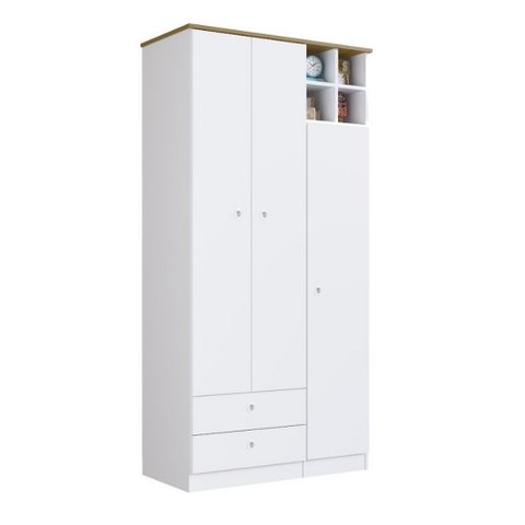 Guarda Roupa Infantil 90,8cm 03 Portas e 02 Gavetas Gr095 Art In Móveis - Branco