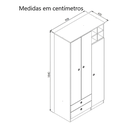Ver imagem 4 de Guarda Roupa Armário Roupeiro Cabideiro 3 Portas 2 Gavetas 4 Nichos Quarto Infantil Branco