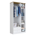 Ver imagem 2 de Guarda Roupa Armário Roupeiro Cabideiro 3 Portas 2 Gavetas 4 Nichos Quarto Infantil Branco