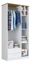 Ver imagem 2 de Guarda Roupa Armário Roupeiro Cabideiro 3 Portas 2 Gavetas 4 Nichos Quarto Infantil Branco