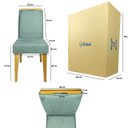 Ver mais imagens de Kit 8 Cadeira de Jantar Emily Estofada Veludo Cinza Pé de Madeira Castanho - Arkell