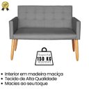 Ver imagem 6 de Jogo Conforto 1 Namoradeira 2 Poltronas com 1 Puff Resistente para Sala de Estar Luxo Recepção