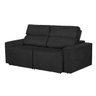 Sofá 3 Lugares Vitória Retrátil e Reclinável Suede Amassado - Preto - 4