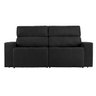Sofá 3 Lugares Vitória Retrátil e Reclinável Suede Amassado - Preto - 3