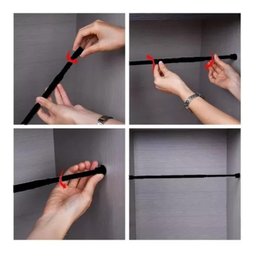 Tubo Extensível Multiuso Preto Cortina Armário 60 a 90cm - 5