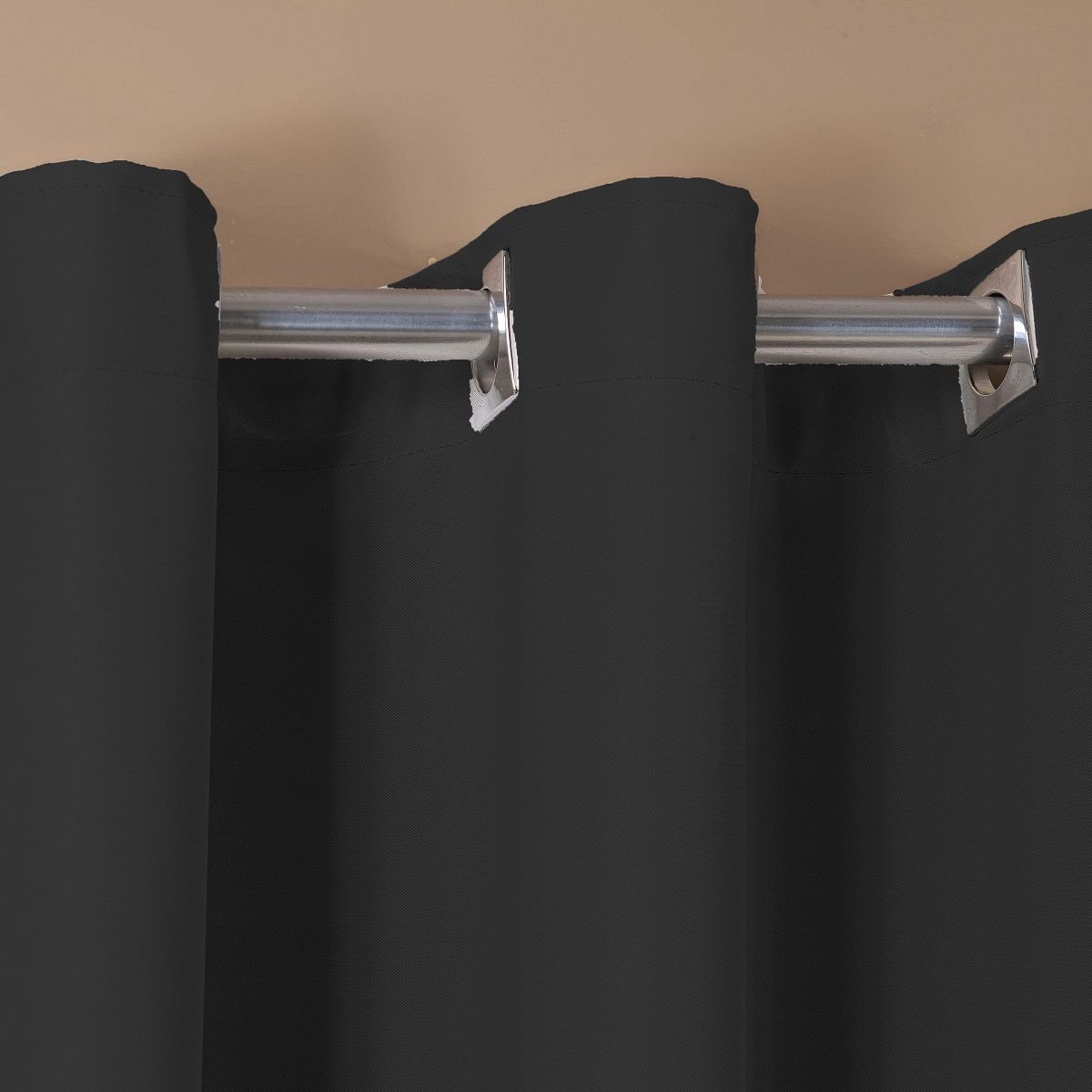 Cortina para Sala ou Quarto 5,00x2,80m Blackout Tecico para Varão de 4 Metros - Preto - 3
