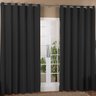 Cortina para Sala ou Quarto 5,00x2,80m Blackout Tecico para Varão de 4 Metros - Preto - 1