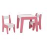 Conjunto de Mesa Infantil com 2 Cadeiras Mdf Diana Rosa e Branco - 2
