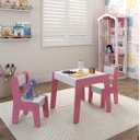 Ver imagem 1 de Conjunto de Mesa Infantil com 2 Cadeiras Mdf Diana Rosa e Branco