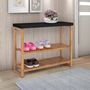 Estante Aparador Buffet Gold C/ 2 Prateleiras Luxo:preto