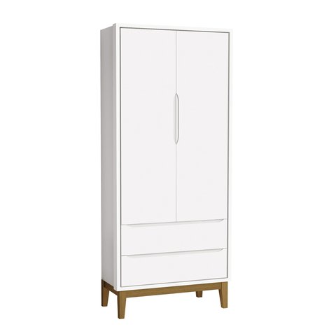 Guarda-Roupa Retrô 2 Portas Classic New Fosco com Madeira - Reller