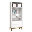 Ver imagem 5 de Guarda-Roupa Retrô 2 Portas Classic New Fosco com Madeira - Reller