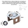 Comedouro Elevado Pet para Cachorro Mdf Colors - Inox - Branco - 2