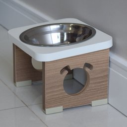 Comedouro Elevado Pet para Cachorro Mdf Colors - Inox - Branco - 1