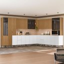 Ver imagem 2 de Armário de Cozinha Cp08 com Tampo 120cm Minsk Branco/freijó Z06 - Mpozenato