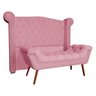Conjunto Sienna Cabeceira e Recamier Queen 160 Cm Suede Rosa Barbie - LM DECOR - 1