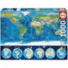 Puzzle 1000 peças Mapa-Mundi Físico Neon - Educa - Importado - 2