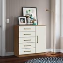 Ver imagem 1 de Cômoda Quarto 1 Porta Sapateira 91cm Lanaluna Atacama-off White A09 - D'Rossi
