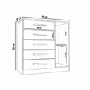 Ver imagem 2 de Cômoda Quarto 1 Porta Sapateira 91cm Lanaluna Atacama-off White A09 - D'Rossi