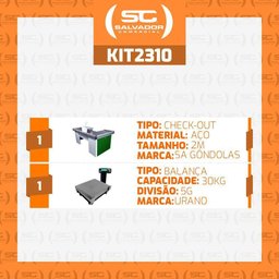 Caixa Supermercado Empacotador Verde 2m Check Out e Balança 30kg Urano Bivolt - 2