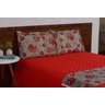 Colcha Cama Casal Padrão com Xale Estampado Flores 4 Peças - 2