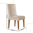 Ver imagem 2 de Conjunto com 2 Cadeiras Moderna Mobília Veludo Creme