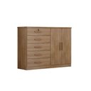 Ver imagem 3 de Cômoda Seul 5 Gavetas 2 Portas em Mdf e Mdp Clic Móveis