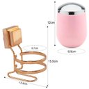 Ver imagem 5 de Suporte Porta Algodão Cotonete Fixação Ventosa Rose Gold - Rosa Claro