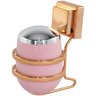 Suporte Porta Algodão Cotonete Fixação Ventosa Rose Gold - Rosa Claro - 1