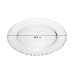Jogo 6 Sousplat de Cristal Pearl 31,5cm - Wolff - 6
