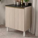 Ver imagem 2 de Balcão com Tampo 2 Portas MDF 60 cm Kali 1222022 Bianco Toq Nicioli