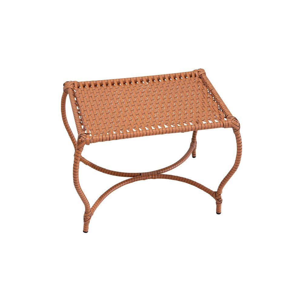 Conjunto 2 Poltronas e Mesa de Centro em Aço e Junco Madeira Pampeano Simples Assento Folha Verde - 4