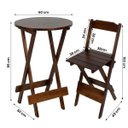 Ver imagem 4 de Kit Mesa Bistro Alta Dobrável com 2 Cadeiras Madeira Maciça