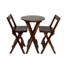 Ver imagem 1 de Kit Mesa Bistro Alta Dobrável com 2 Cadeiras Madeira Maciça