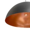 Kit 3 Pendente Onix Poptem Meia Esfera 60Cm preto e cobre lustre aluminio luminária sala - 2