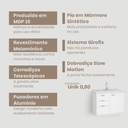 Ver imagem 5 de Gabinete para Banheiro Unik 80cm com Pia Lavatorio Suspenso Fimap Montado Branco
