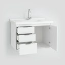 Ver imagem 3 de Gabinete para Banheiro Unik 80cm com Pia Lavatorio Suspenso Fimap Montado Branco