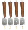 Ver imagem 1 de Kit 4 Pé Palito 10cm Amendoa Marrom Claro + 4 Chapa Reta + 16 Parafusinho