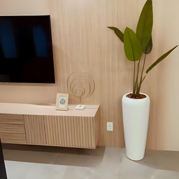 Vaso Decorativo Fibra de Vidro Florida P 65cm Branco - 2