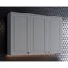 Armário Aéreo Cozinha Modulado Americana C- 3 Portas 120cm Cinza - Henn - 1