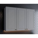Ver imagem 1 de Armário Aéreo Cozinha Modulado Americana C- 3 Portas 120cm Cinza - Henn