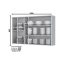 Ver imagem 5 de Armário Aéreo Cozinha Modulado Americana C- 3 Portas 120cm Cinza - Henn