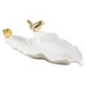 Prato Decorativo Porcelana Folha e Passarinho Qe0003 St2154 - 5