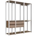 Ver imagem 2 de Guarda Roupa Closet 3pçs Cabideiro Gavetas Branco e Montana