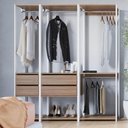 Ver imagem 1 de Guarda Roupa Closet 3pçs Cabideiro Gavetas Branco e Montana