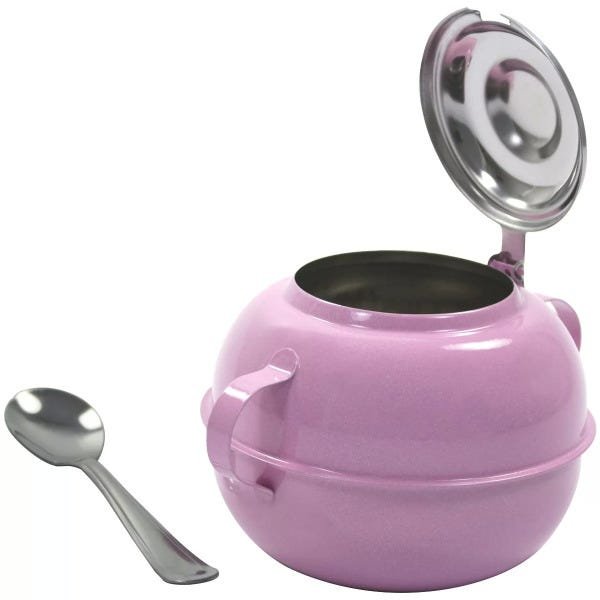 Açucareiro Aço Inox 500g Com Colher - Cores - Rosa - 2