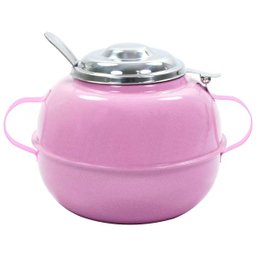 Açucareiro Aço Inox 500g Com Colher - Cores - Rosa - 1
